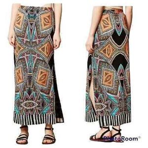 Maeve By Anthropologie Moorea Maxi Skirt Bohemian Art to Wear Medium Boho